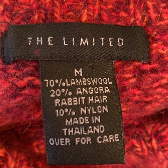 The Limited Sweaters - The Limited Lambswool Angora Rabbit Hair Blend Roll Neck Knit Sweater Red Size M